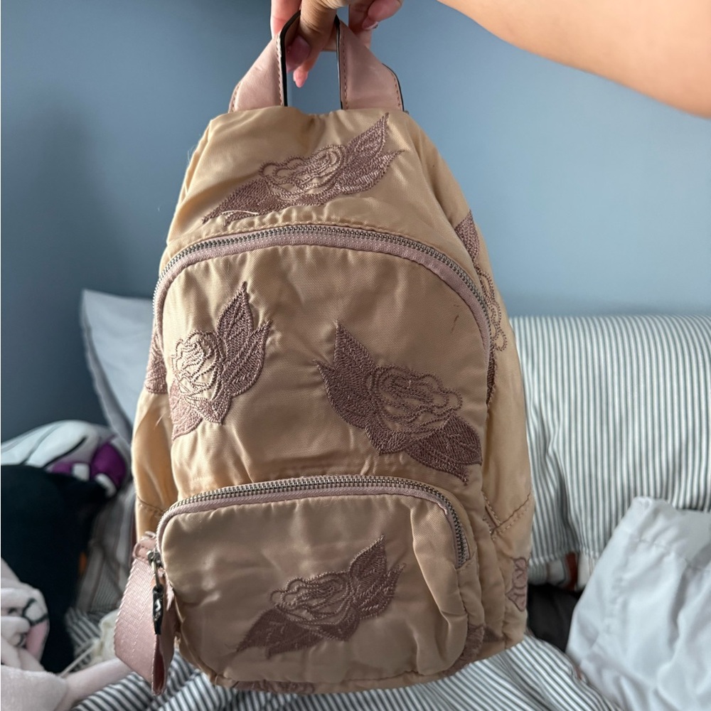 Floral Embroidered Backpack